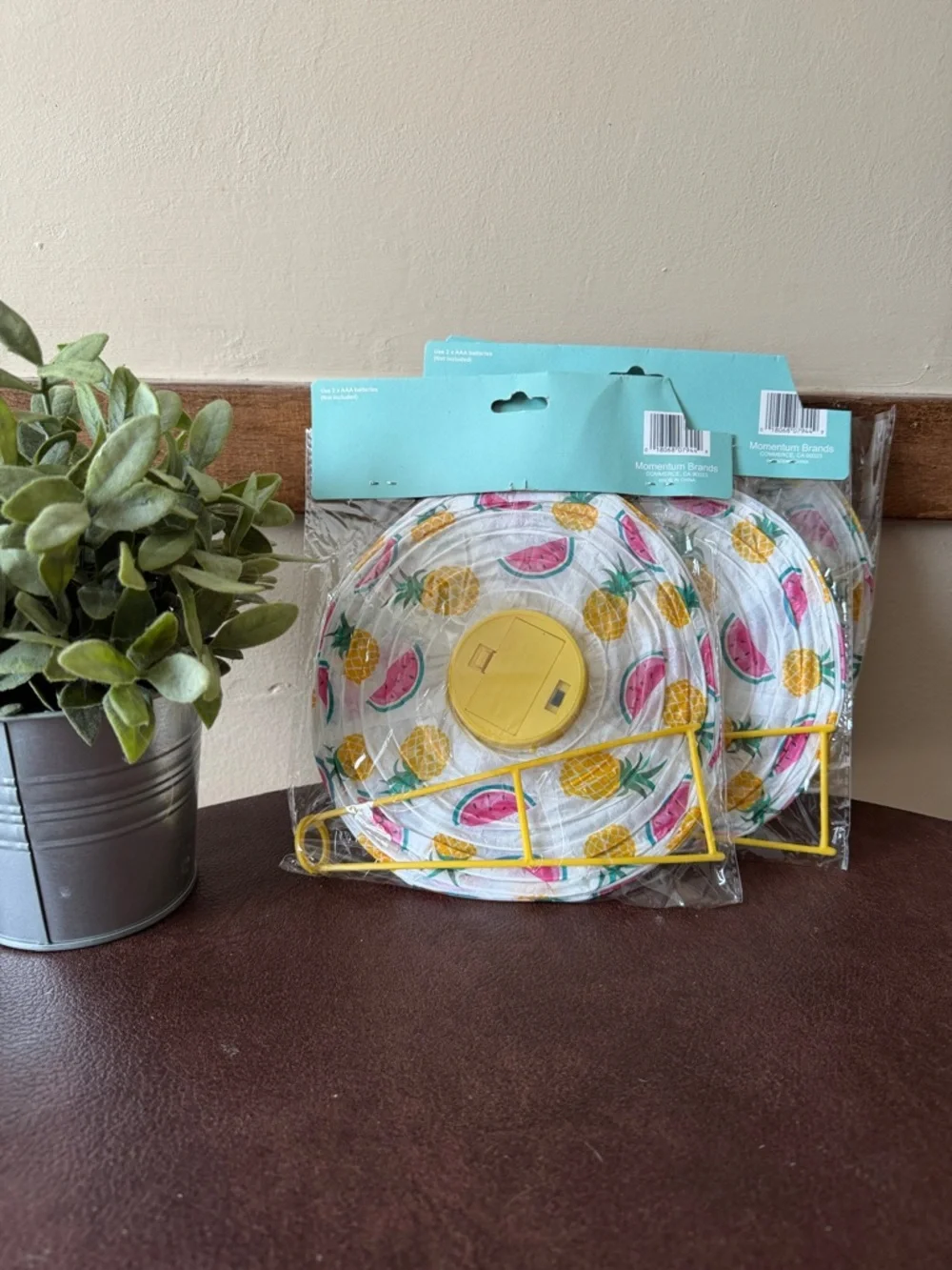 Hobby Lobby Pineapple & watermelon LED Paper Lanterns - Pink, Yellow, Teal
